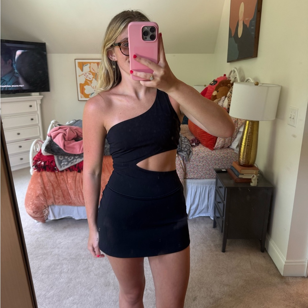 FP Movement by Free People Black One-Shoulder Mini Dress
